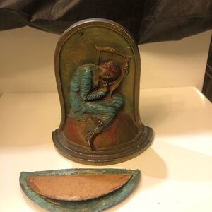 Bookend K&O (Kronheim and Oldenbush) Lost Hope Cast Pot Metal Polychrome